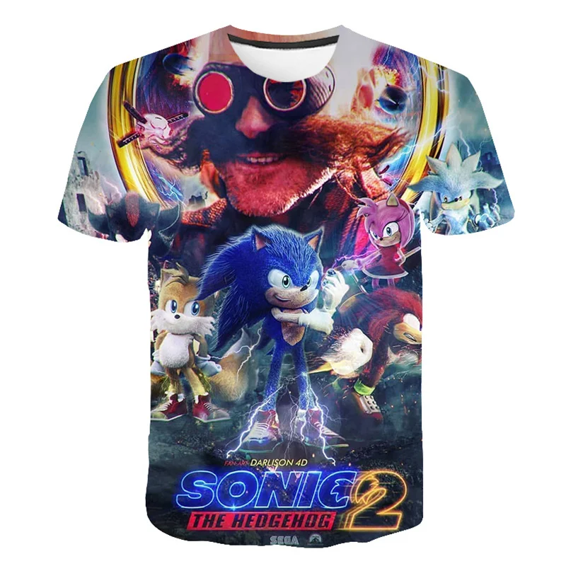 

Детская футболка Sonic для детей, футболка для девочек и мальчиков, Детские суперзвуковые топы с мультяшным рисунком, одежда, уличная одежда