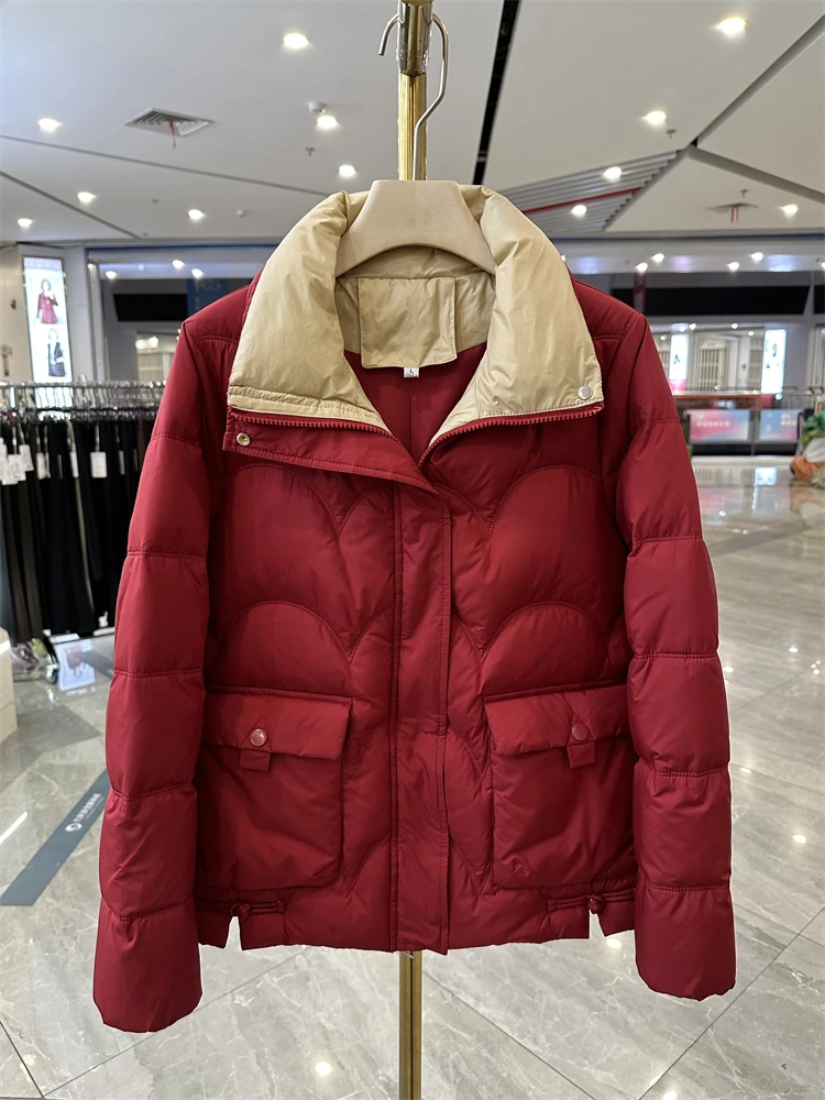 Fashion Middle-aged Women Dress Lapel Short Down jacket Winter clothes New Western Sle Small Outerwear Middle-Aged an...