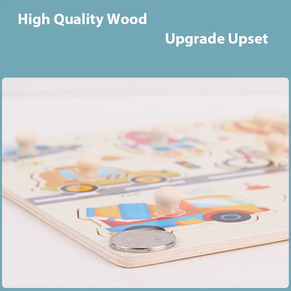 Детский пазл Обучающие игрушки деревянные доски для захвата рук мультяшный