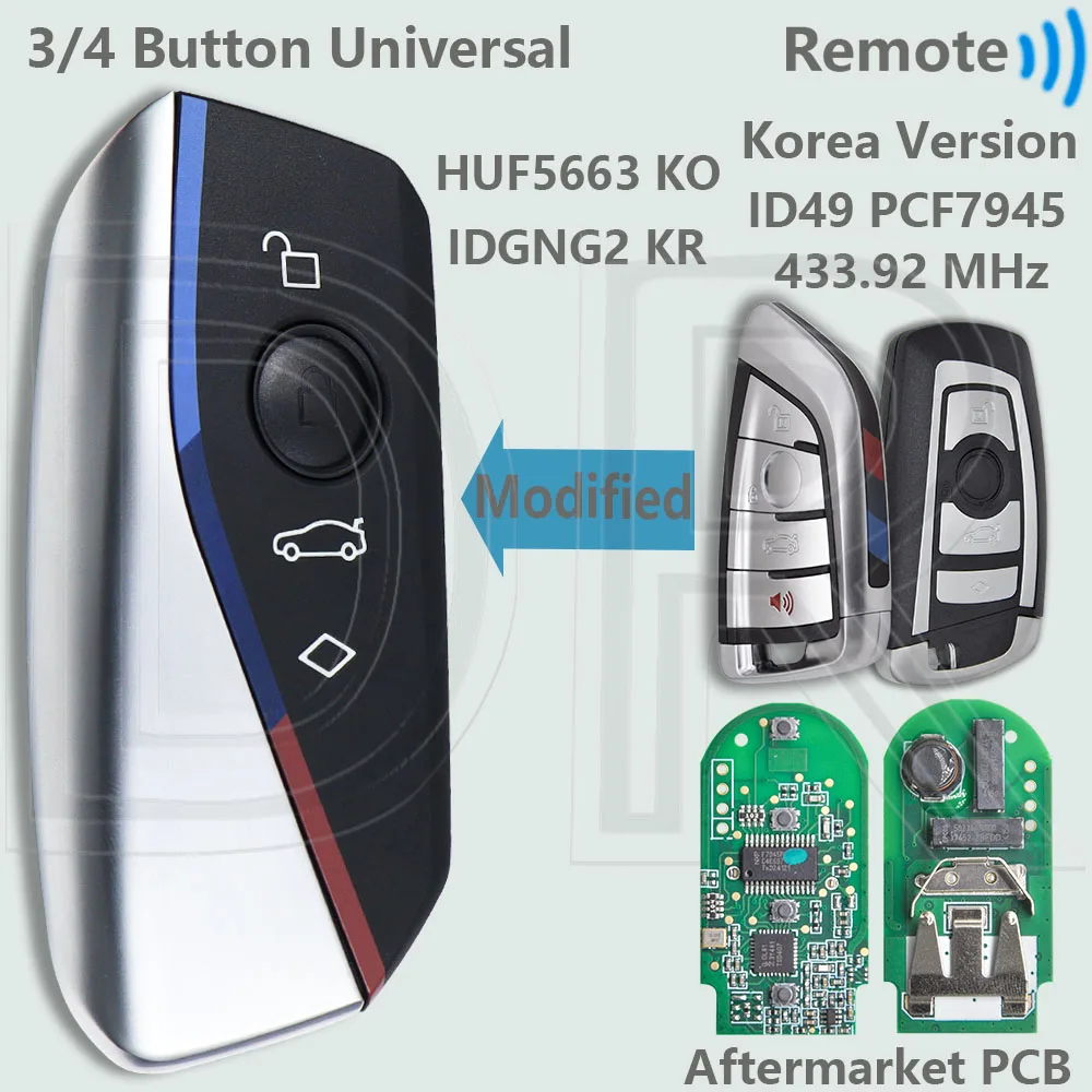 

DR модифицированный CAS4 + FEM ID49 PCF7945 PCF7953 чип 315/433/434/868 МГц перекиксиметрический автомобильный дистанционный ключ для BMW 1 3 5 6 7 серии F шасси