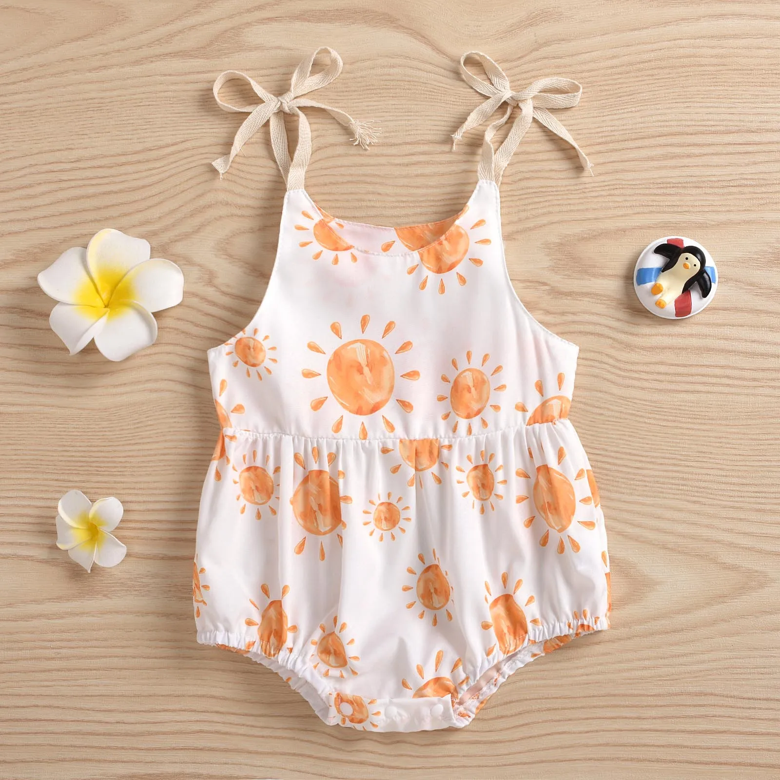 

Summer Baby Girls Clothes Sunflower Sun Straps Sleeveless Jumpsuit Bodysuit Clothes Infant Baby Boy Girls Playsuit Jumpsuit