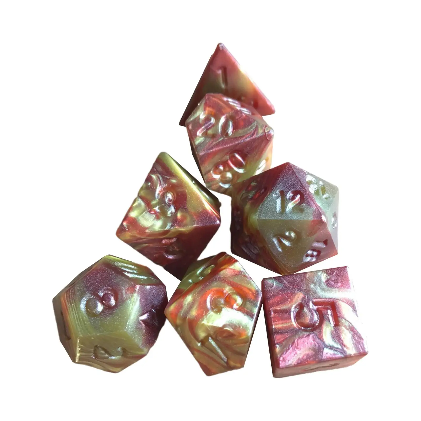

7pcs Double-color Polyhedral Dice Multi Sided Dice D4 D6 D8 D10 D12 D20 Entertainment Role Playing Dice for MTG RPG Party Favors