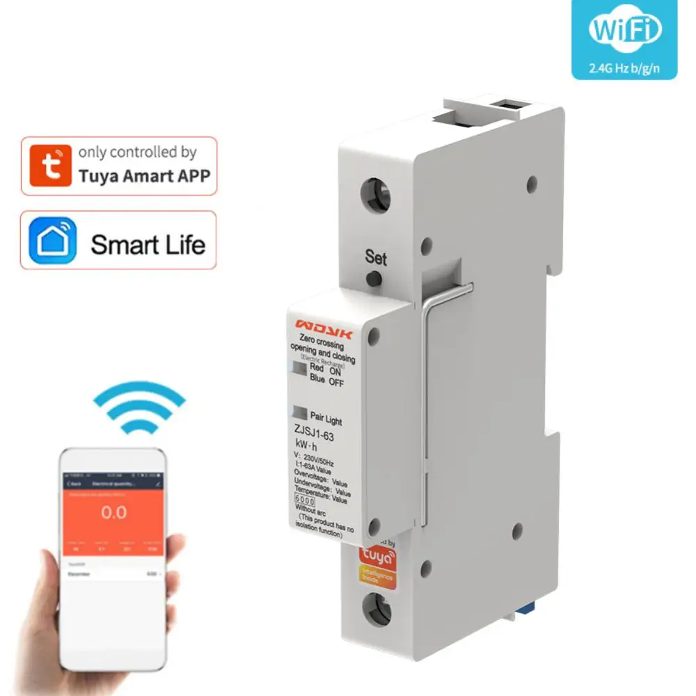 

Single Phase Tuya Wifi Smart Energy Meter Multi-functional Single Phase Meter New Energy Acquisition Switching Smart Home 1p 63a