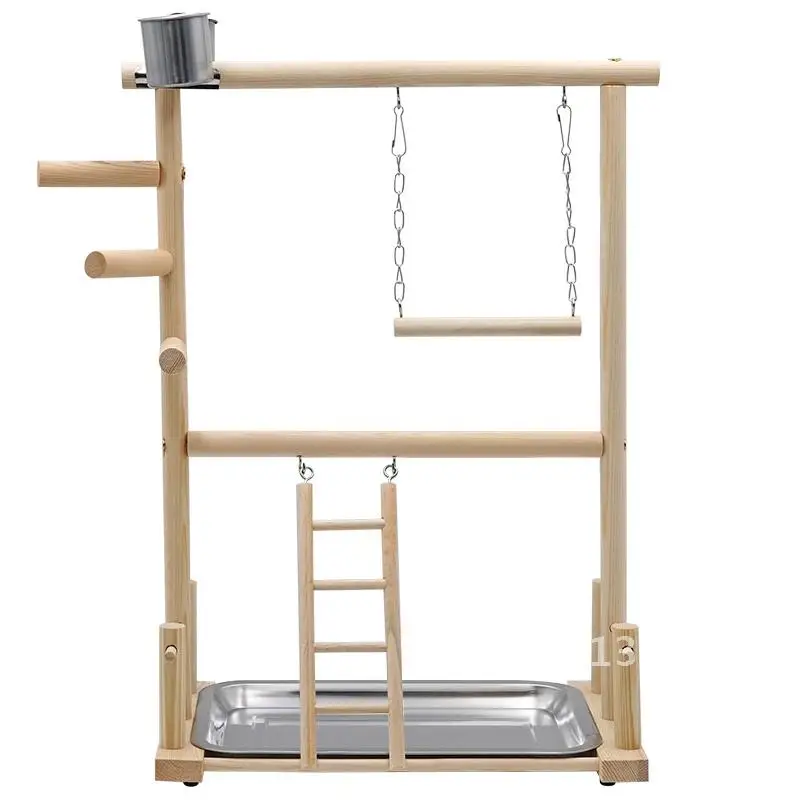 Подставки для игр с попугаем и деревянным подносом игрушек качели птиц чашка