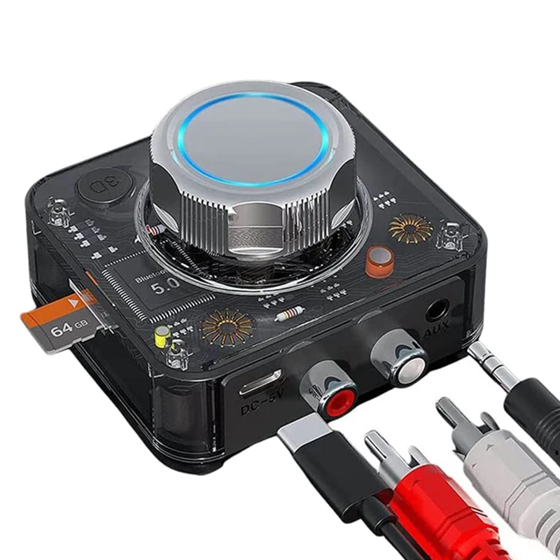 

Bluetooth 5,0 аудио приемник 3D стерео беспроводной адаптер TF карта RCA 3,5 мм 3,5 AUX разъем для автомобильного проводного динамика наушников