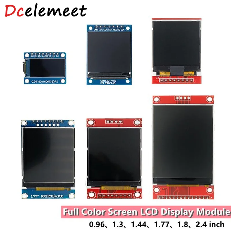 

0.96/1.3/1.44/1.77/1.8/2.0/2.4 Inch IPS 7P SPI HD 65K TFT Full Color LCD Module TFT Display ST7735 Drive IC 80x160 For Arduino