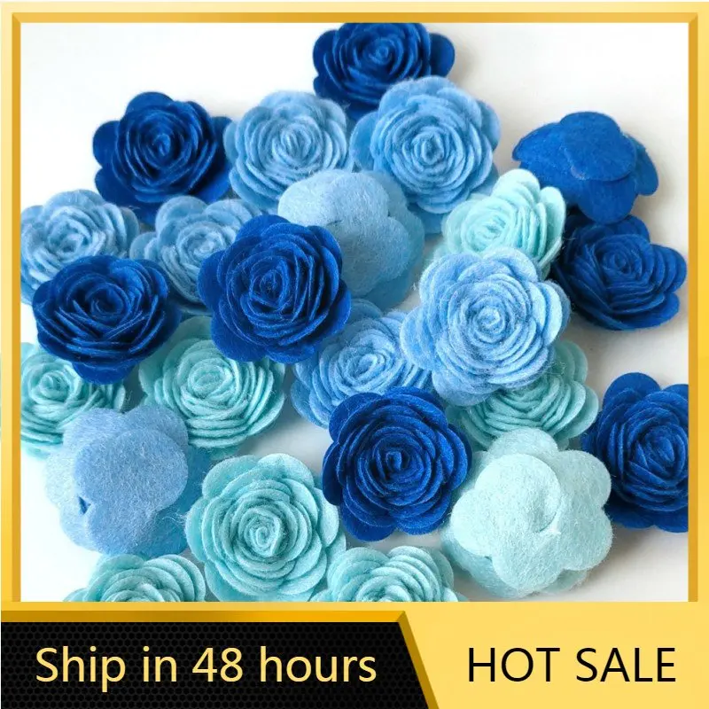 

24Pcs/Lot Mixed Color Flower Felt Fabric Pads Handmade Craft Materials Tool Felt DIY Craft Sewing Decoration Accessories Fabric