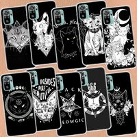witch and cat custom phone case for xiaomi redmi note 11 10 pro max 9 8 7 11t 11s 11e 10s 9t 8t 9s 4g 5g 6 5 4 4x capa coque