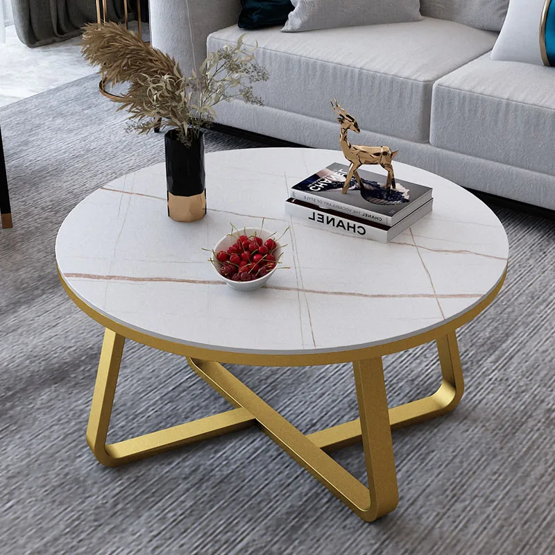 

Luxury Marble Coffee Tables Modern Round Center Couch Console Living Room Dining Table Bases Meuble De Salon Nordic Furniture