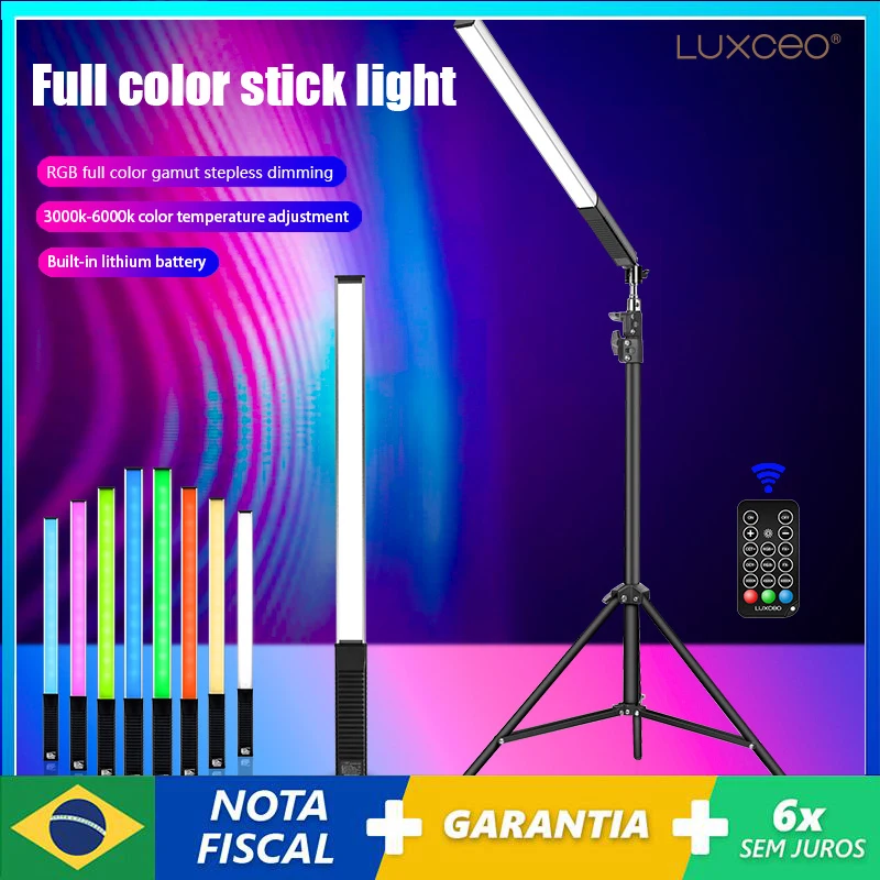 

LUXCEO Q508A LED RGB Video Light Remote Control 3000K-6000K 36Colors Studio Photography Lighting Bar For Youtube TikTok Vlog