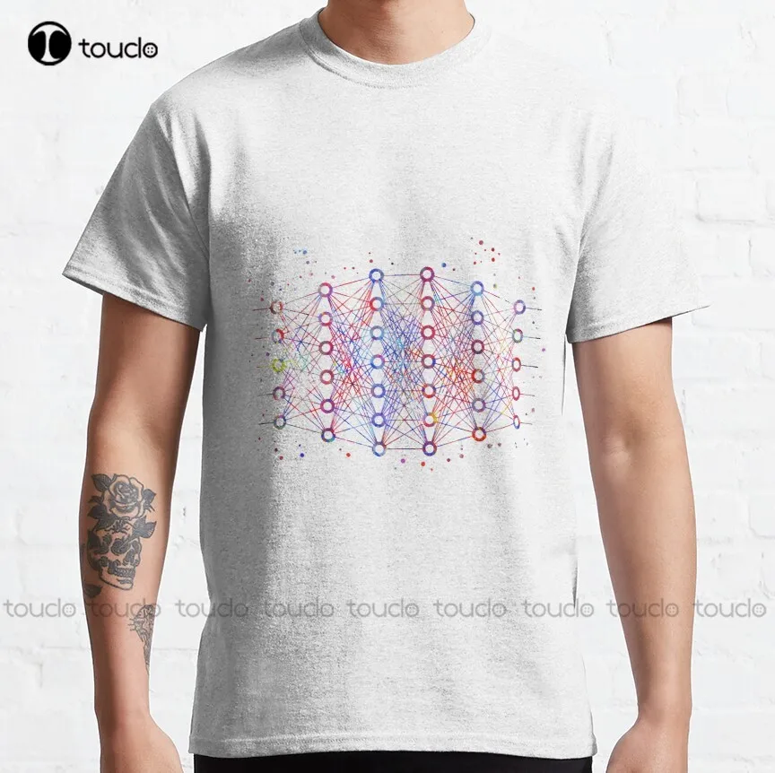 

Deep Neural Network, Neural Network, Watercolor Deep Neural Network Classic T-Shirt White Shirts For Women Women Shirts Xs-5Xl