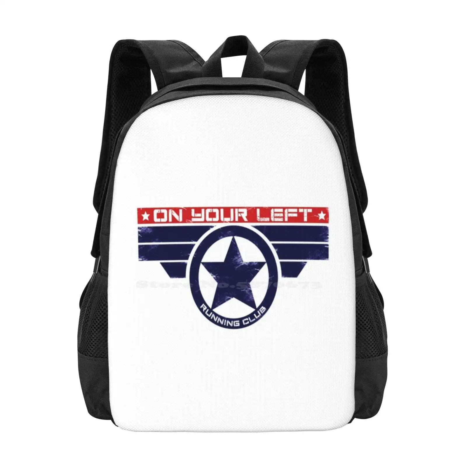 

Рюкзак «On Your Left Running Club», гибридный модный дизайнерский дорожный школьный ранец для ноутбука с узором, комбинированная сумка с супергероями, Bucky Barnes