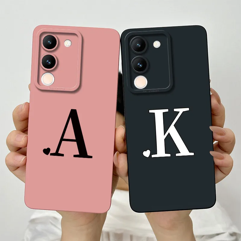 Чехол для Vivo V29e vivo Y200 5G чехол Pro IND квадратный силиконовый с милыми буквами и