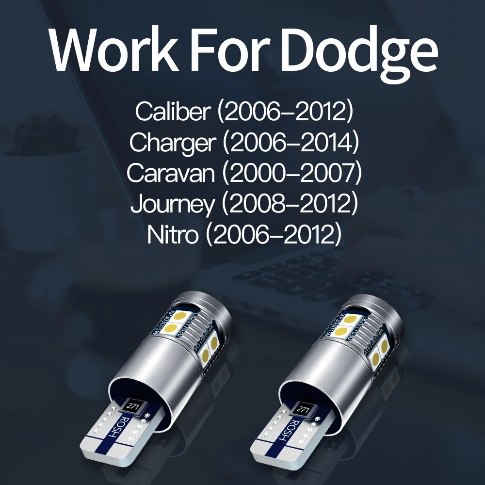 Светодиодсветодиодный лампа Canbus W5W T10 2825 для габаритных огней парковочная Dodge Caliber