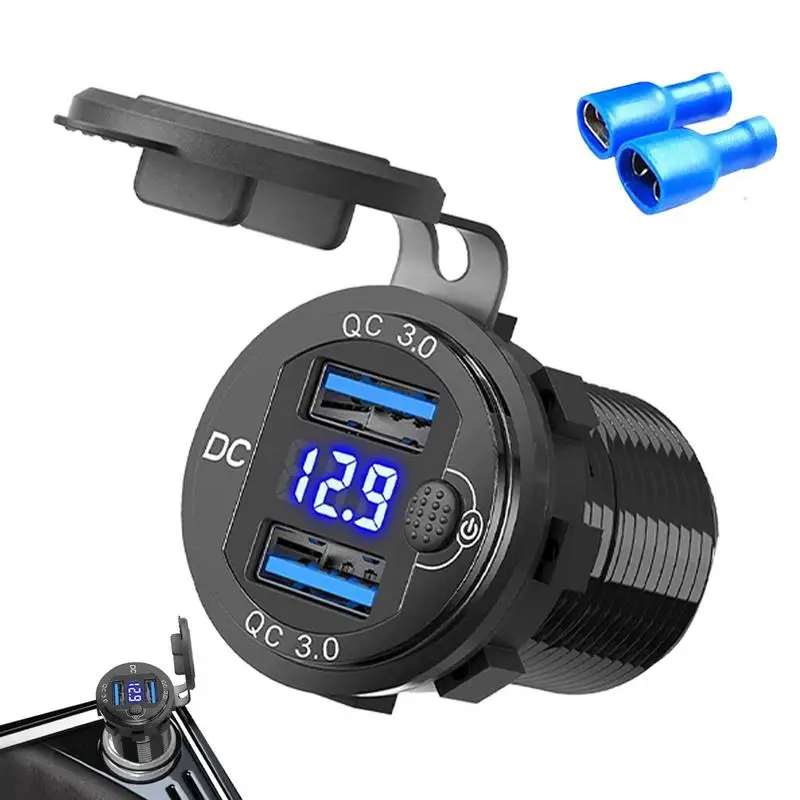 

Автомобильное зарядное устройство с двумя USB-портами, 12-24 В
