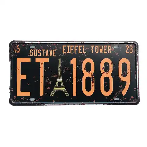 ET 1889 американский номерной знак для автомобиля, американский номерной знак, металлический жестяной табличка для гаража, наклейка на таблич...