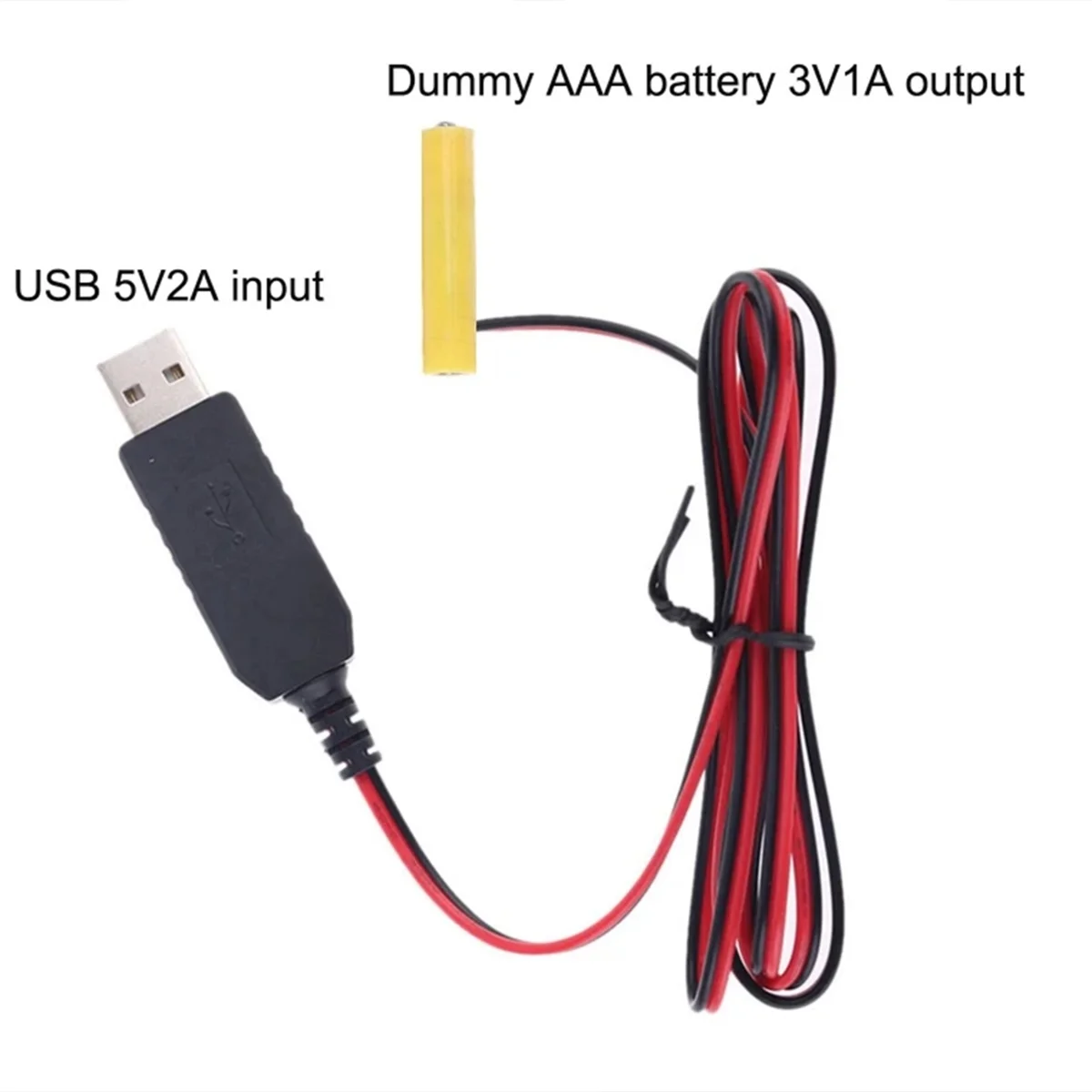 Фото LELE USB от 5 В до 3 В LR03 AAA кабель-пустышка для устранения батареи для дистанционного управления радио светодиодная лампа 1 м №5
