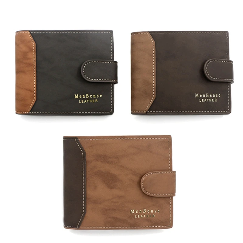 

PU Leather Credit Cards Wallet Trifold Card Holder Business Gift Change Pocket Case for Men Coin Purse Money Bag