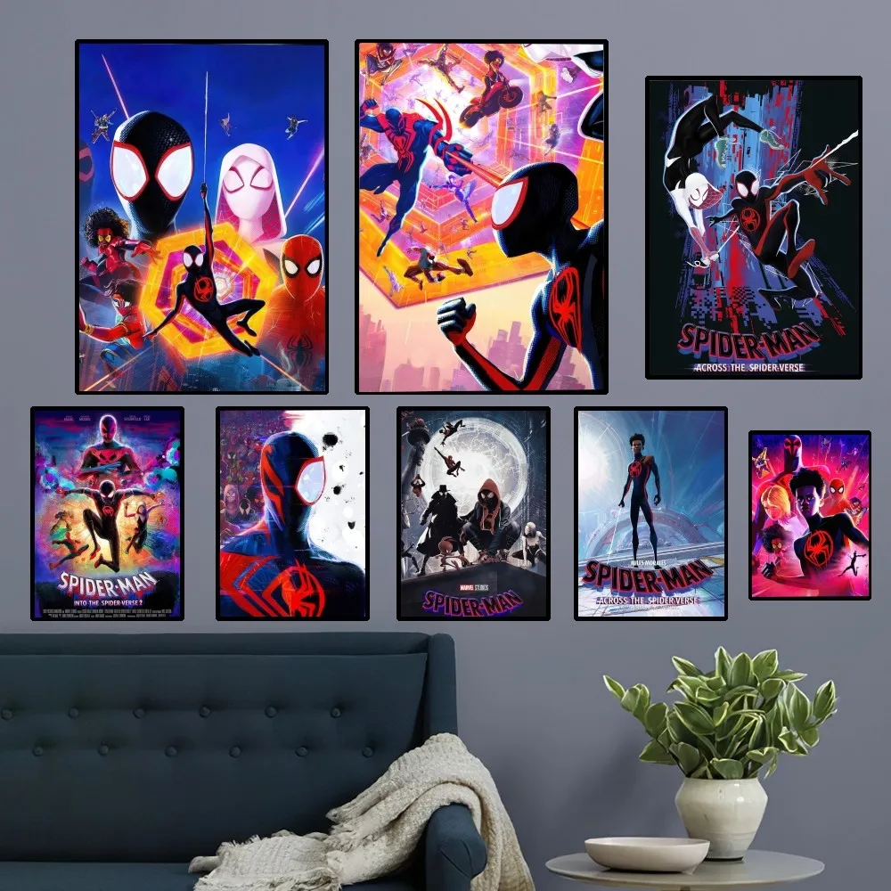 Плакат S-Spider-Hero Man Across Verse высококачественная цифровая печать на синтезированной