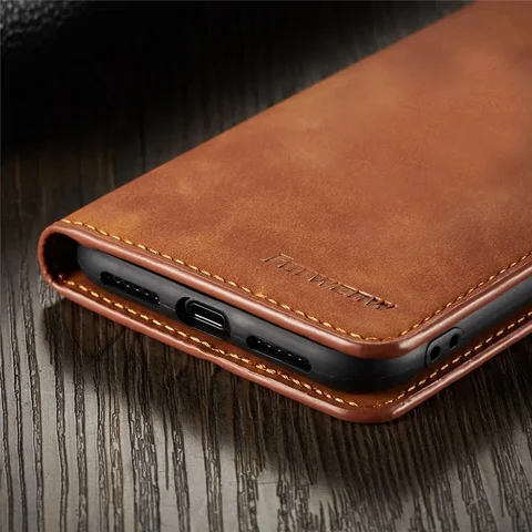 Тонкий замшевый чехол-кошелек для iPhone 11-17 Pro Max Mini с магнитной крышкой — детальный вид товара