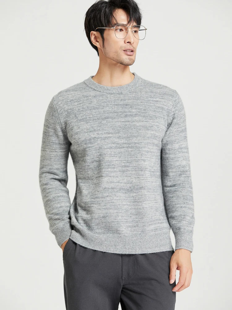 

Zocept Winter Soft Warm Thick Cashmere Sweater Pullover Men Fashion Contrast Knitting Sweater Korean Causal O-Neck Jumper Tops