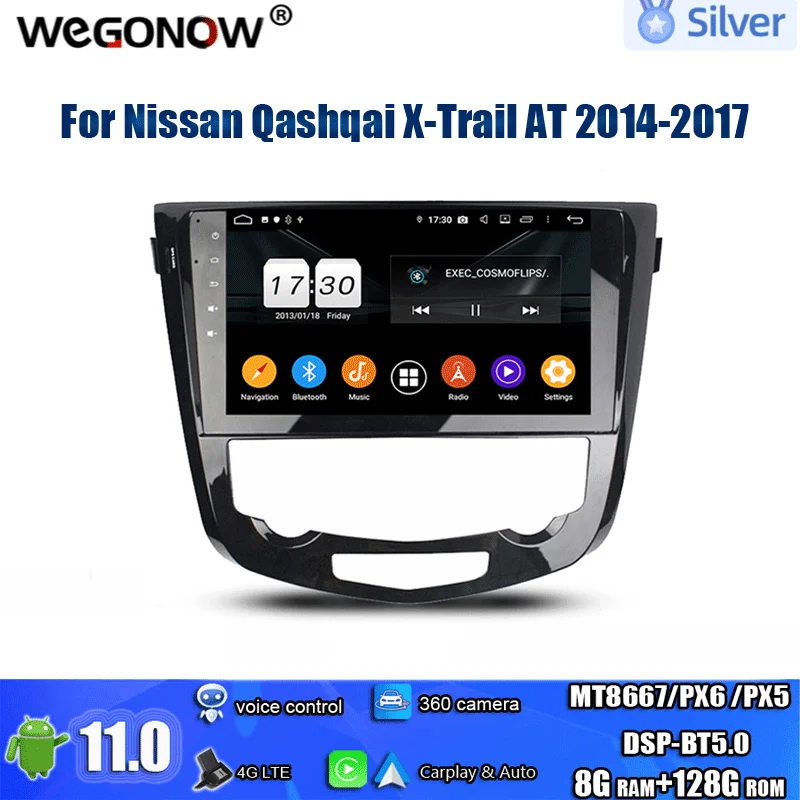 

PX6 IPS DSP Android 11.0 8 Core 8GB 128GB ROM Car DVD Player GPS RDS Radio wifi BT 5.0 For Nissan Qashqai X-Trail 2014-2017 AT