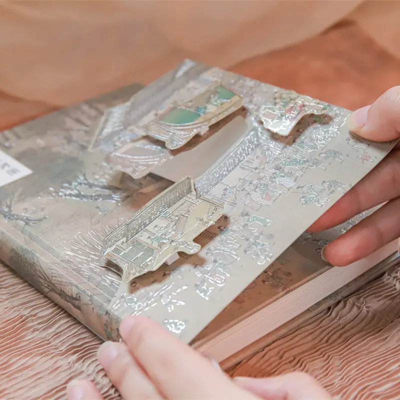 A5 креативный ретро-блокнот в китайском стиле Qingming Shanghe с картой в твердой обложке, высокоценный твердый блокнот, студенческие школьные принадлежности, блокнот