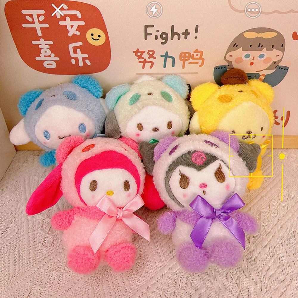 

Kawaii Sanrio Hello Kitty Plush Keychain Pendant Anime Cinnamoroll Plushie Doll Keyring Car Keyholder Bag Key Chains Ornaments