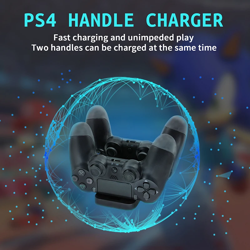 dual usb charging station charge dock station stand ps4 joystick controller wireless chargers powered for sony playstation 4 ps4 free global shipping