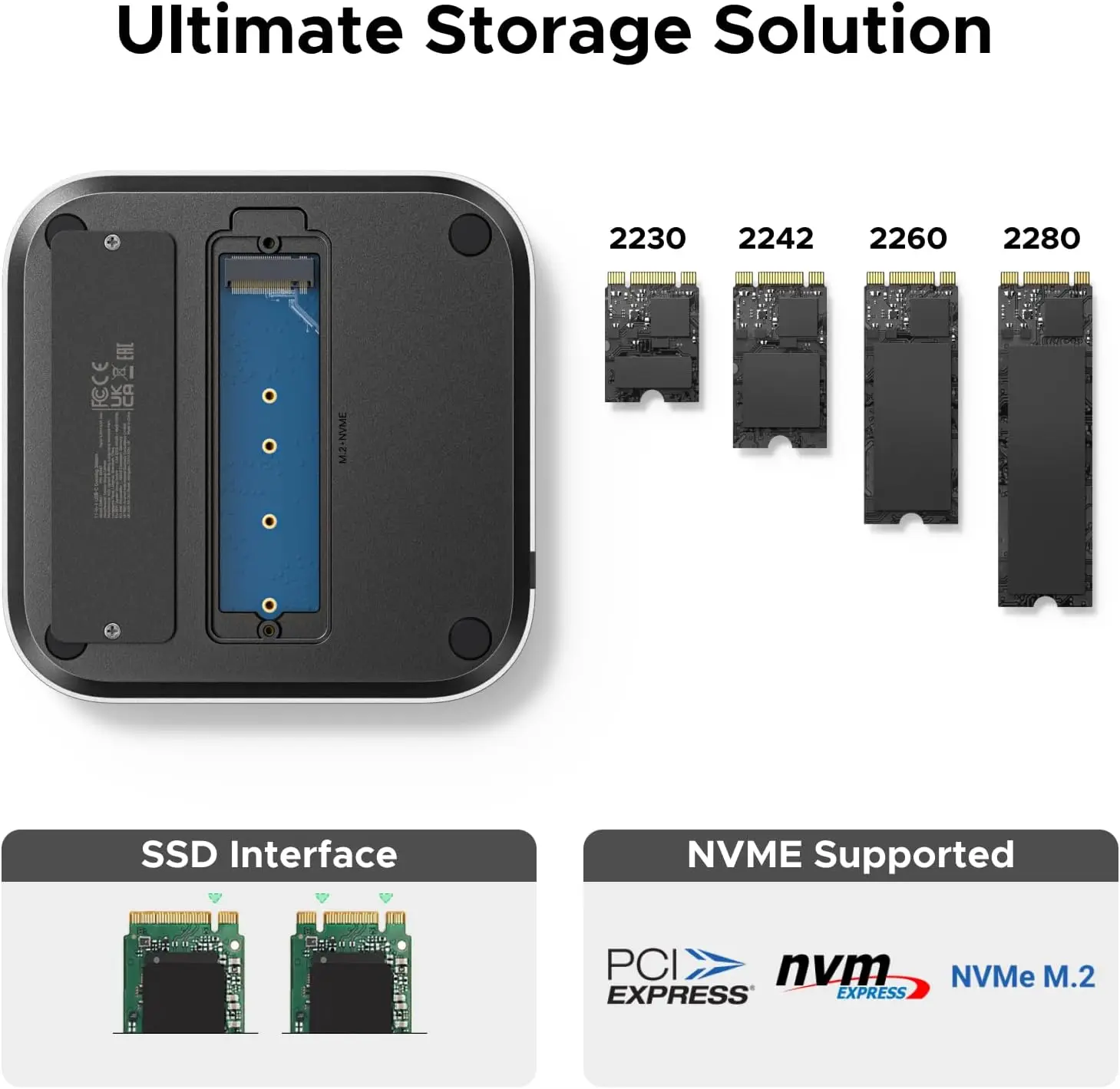 Фото Док-станция UGREEN и подставка для Mini M4/M4 Pro NVMe SSD-корпус 3 USB 10 Гбит/с USB-C USB-A SD серебристый №2