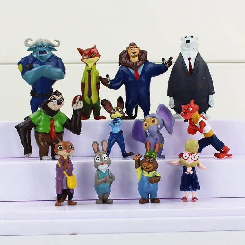 

Amazing 12pcs/set Zootopia Animals Action Figure Toys Rabbit Judy Hopps Fox Nick Wilde Movie Kids Gift Collection Figures