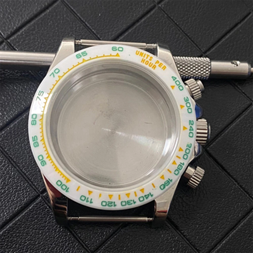 Stainless Steel Ceramic Bezel Gold Black Color Watch Case Watch Strap Modification Accessories for VK63 Movement