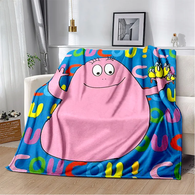 Одеяло с героями мультфильмов Les barbapкак мягкое покрывало для дома спальни