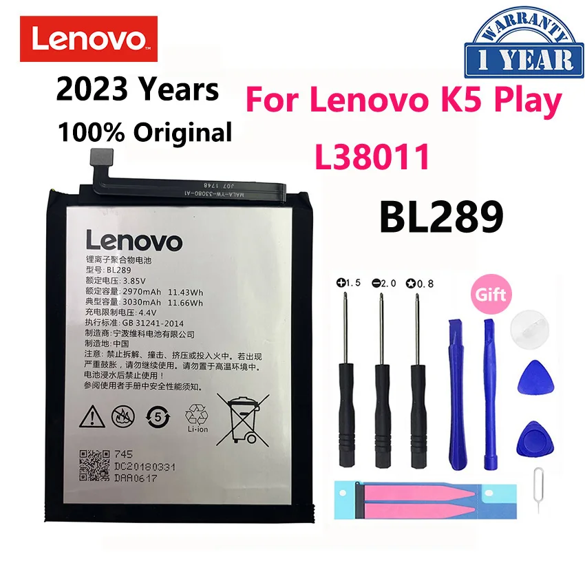 

100% Original 3030mAh BL289 Battery For Lenovo K5 Play L38011 Mobile Phone Replacement Batteries Bateria