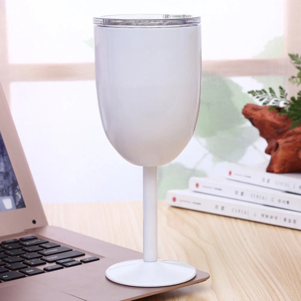 

Modern 10oz Stainless Steel Insulated Wine Goblet Vacuum Cocktail Party Cup