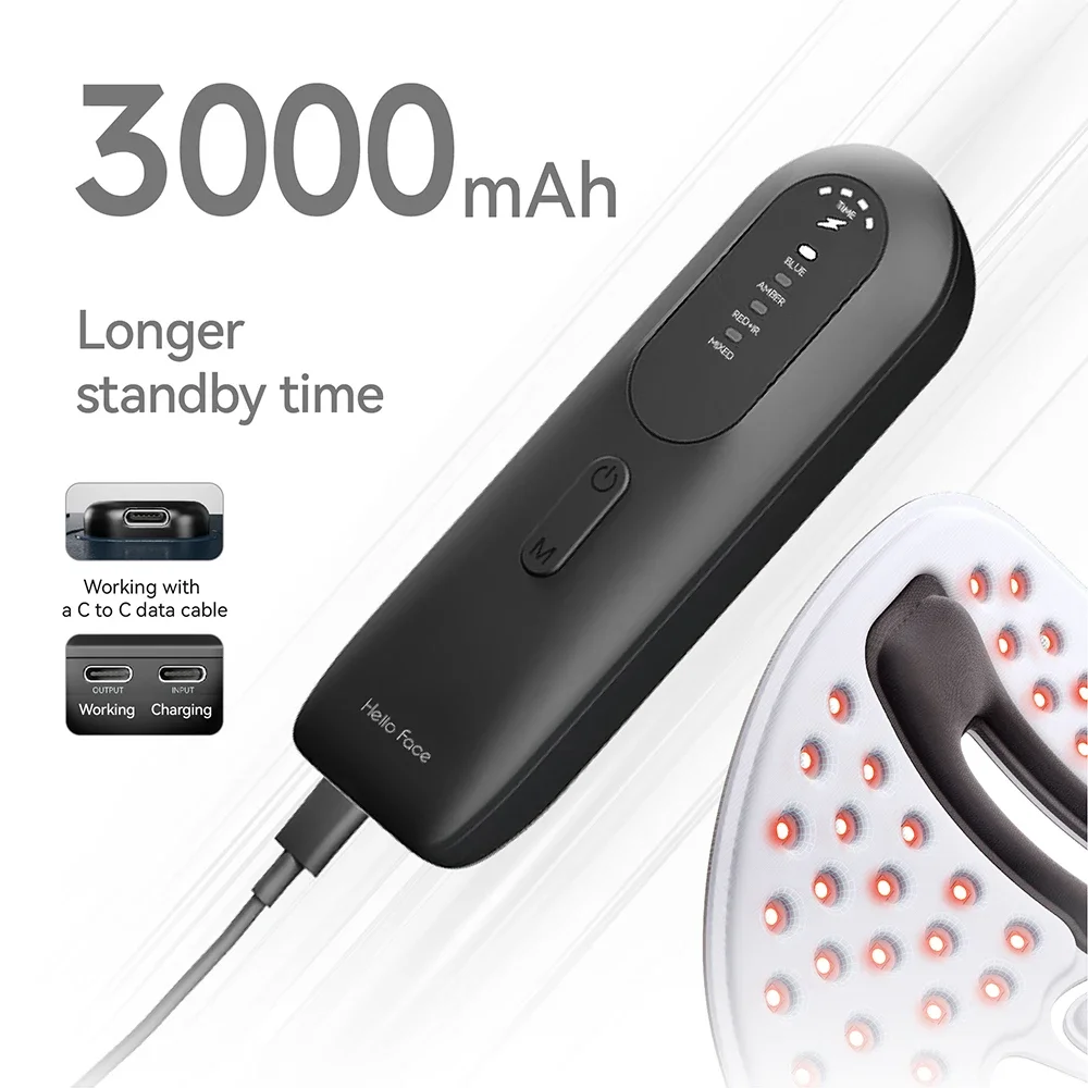 Медицинская светодиодная светотерапевтическая маска для лица терапия красным