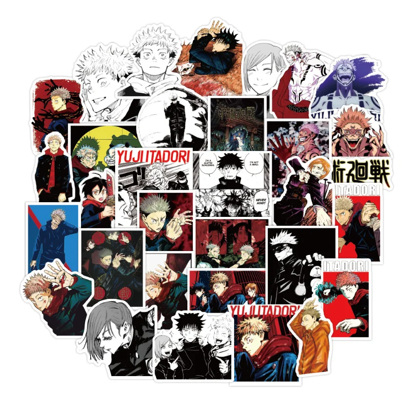 

500 Pcs/Lot Anime Jujutsu Kaisen Stickers Yuji Itadori Waterproof Suitcase Laptop Computer Guitar Suitcase Sticker Toy