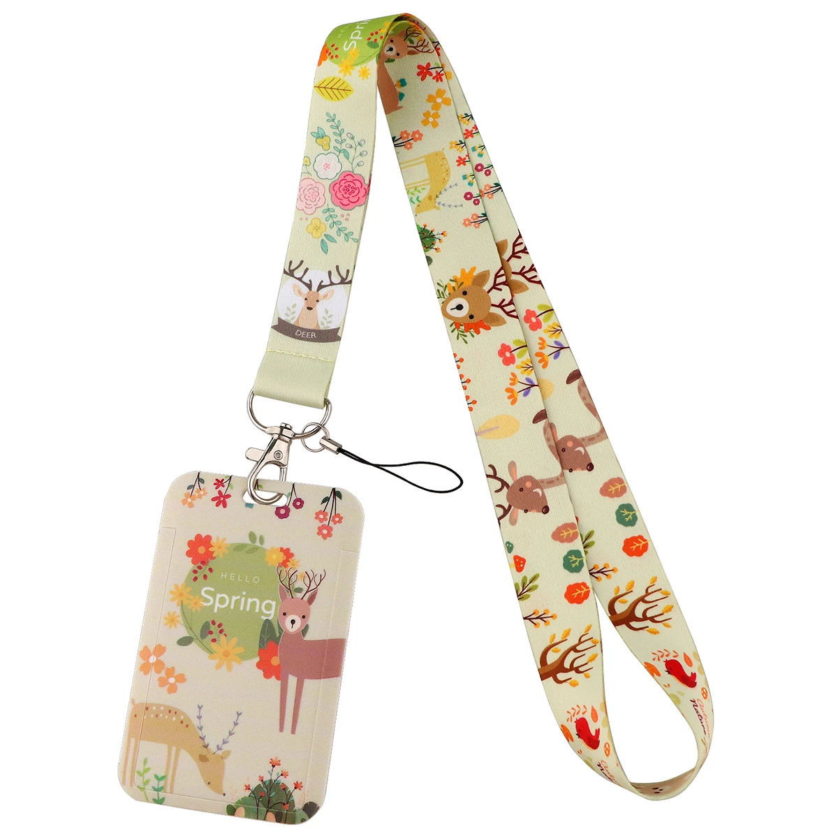 

Cartoon Fawn Deer Lanyard Rope Keychain for Key Neck Strap ID Name Badges Holder Mobile Phone Work Pass Bus Card Accessories