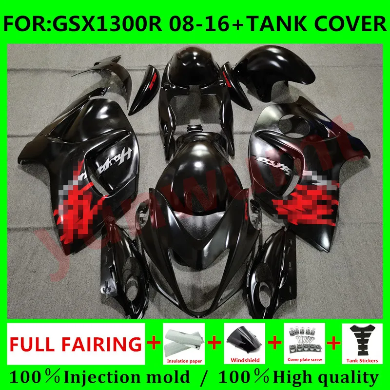 

Обтекатели для мотоцикла + крышка резервуара для Suzuki GSXR1300 08 09 10 11 12 13 HAYABUSA GSX1300R GSXR 1300 2008 2016 черный обтекатель