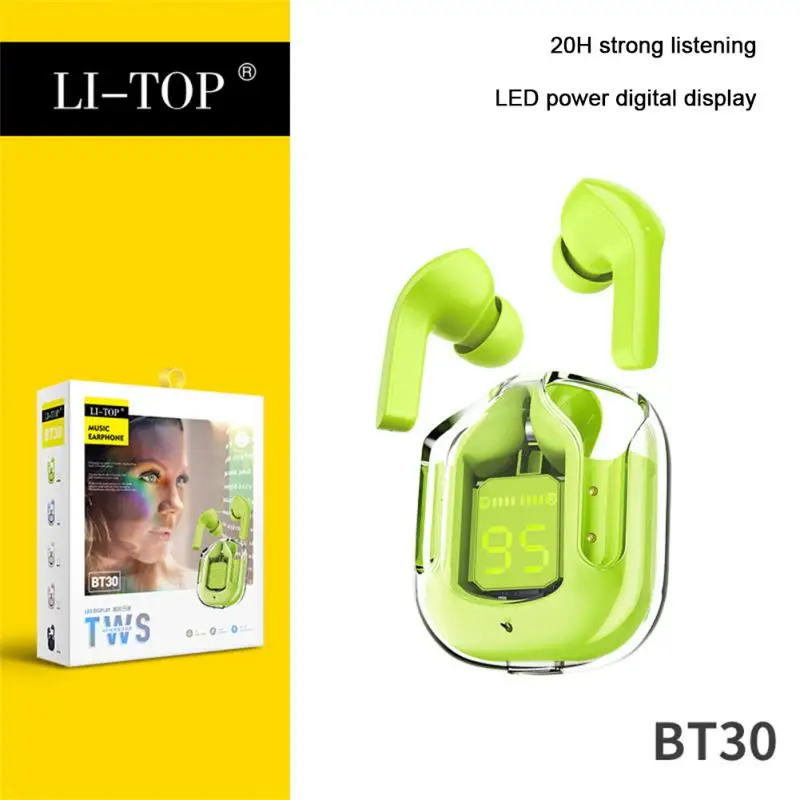 

With Charging Bin Digital Display Waterproof Earpieces Comfortable Sports Earbuds Voice Control Earphones With Charging Case