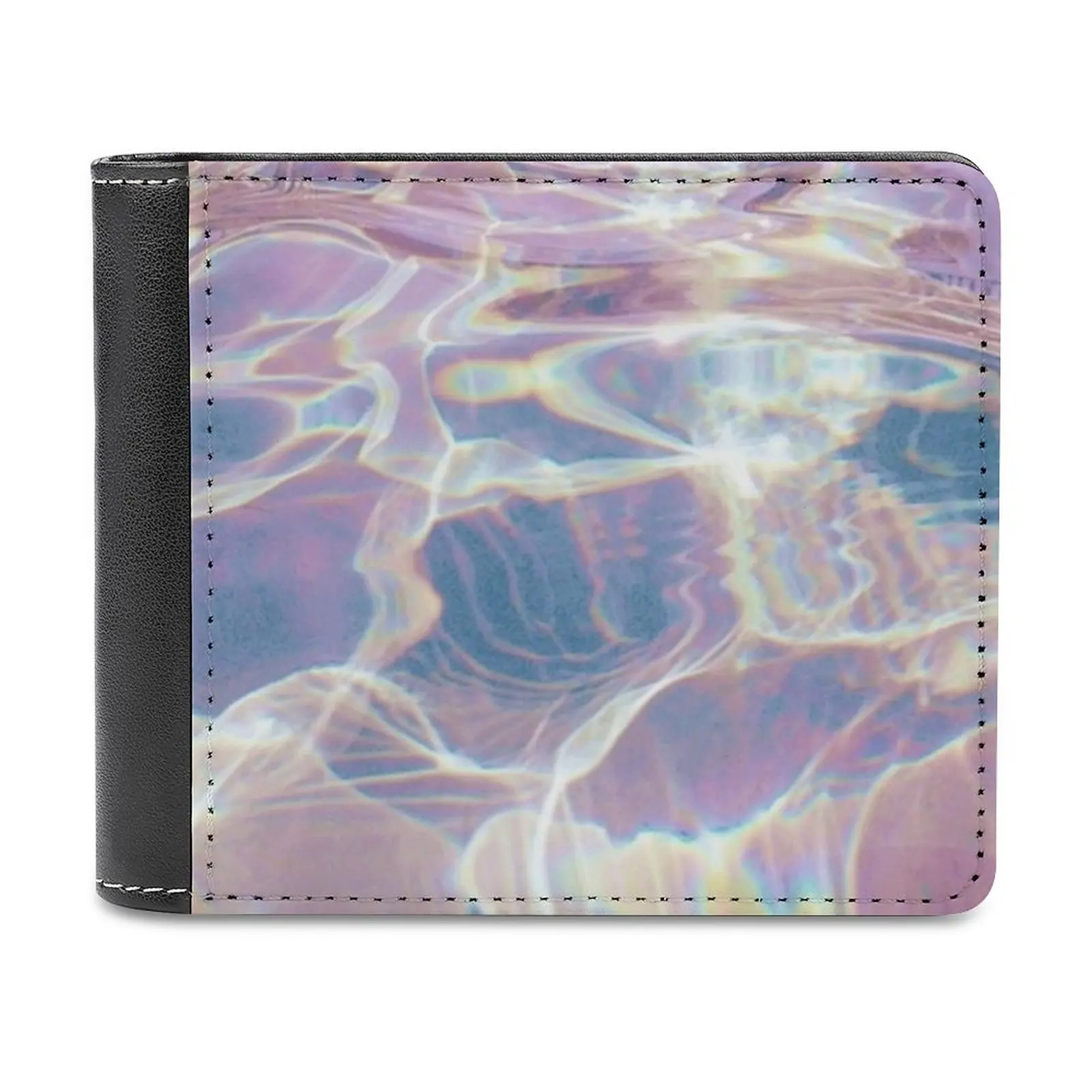 

Holographic Waters Leather Wallet Men Classic Black Purse Credit Card Holder Fashion Men's Wallet Holographic Water Tumblr