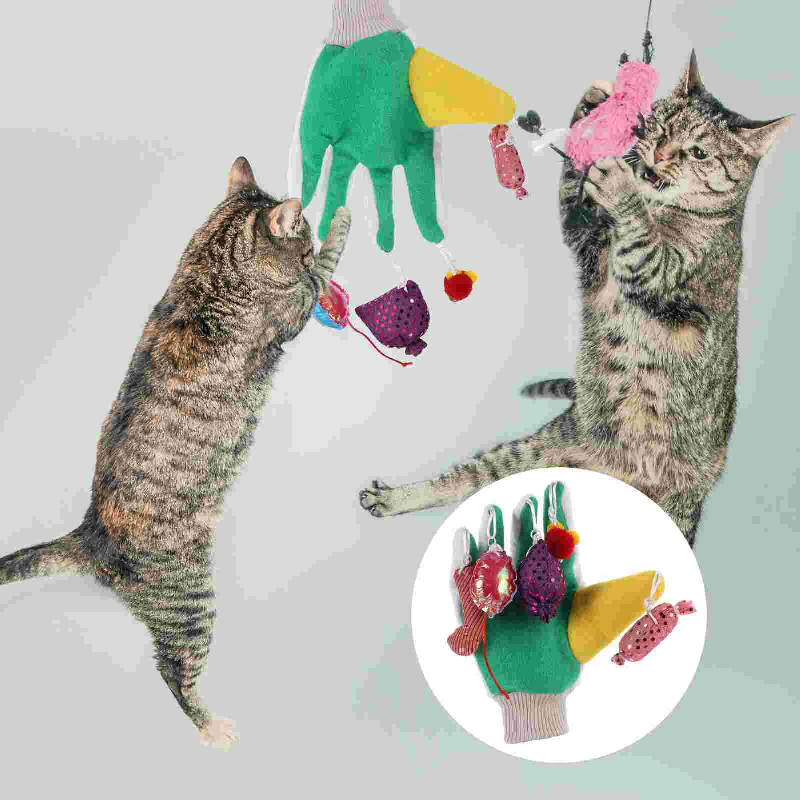 

Cat Teaser Cat Kitten Play Toys Funny Cat Kitten Interactive Green