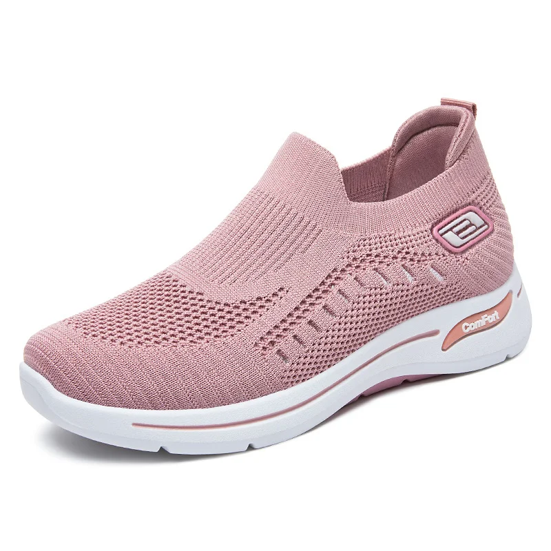 Fashion Women Leisure Sneakers Outdoor Mesh Soft Bottom Sport Shoes Solid Slip on Breathable Shoes Sneakers Women Zapatos Mujer