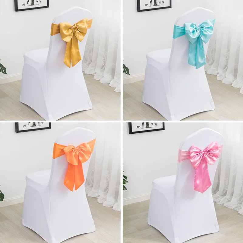 

10pcs/lot Spandex Chair Sashes Bow Elastic Chair Band Stretch For Wedding Party Xmas Birthday Shower Chair Covers Decoration