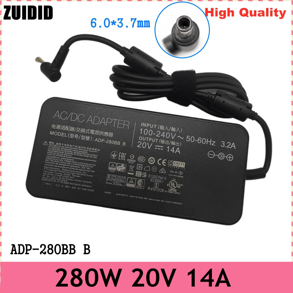 Original 280W 20V 14A 6.0*3.07mm ADP-280BB B Power Supply Laptop Charger For ASUS ROG STRIX SCAR 15 Gaming G703GX G703GS G7CX