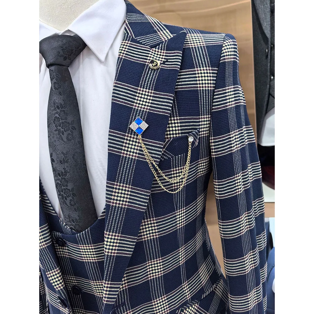 Формальные мужские костюмы высокого качества для свадьбы 2024 Slim Fit на одной