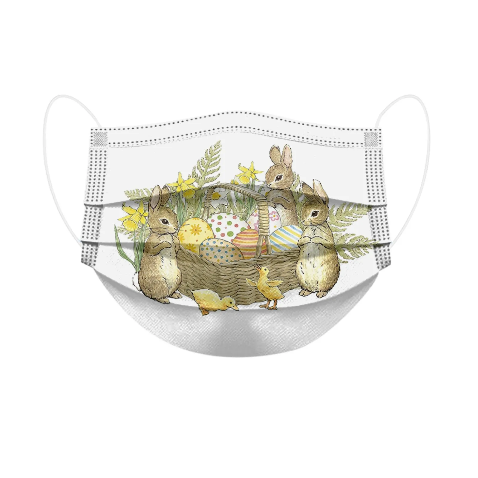 Маска одноразовая для взрослых монохромная защитная маска с пасхальным принтом
