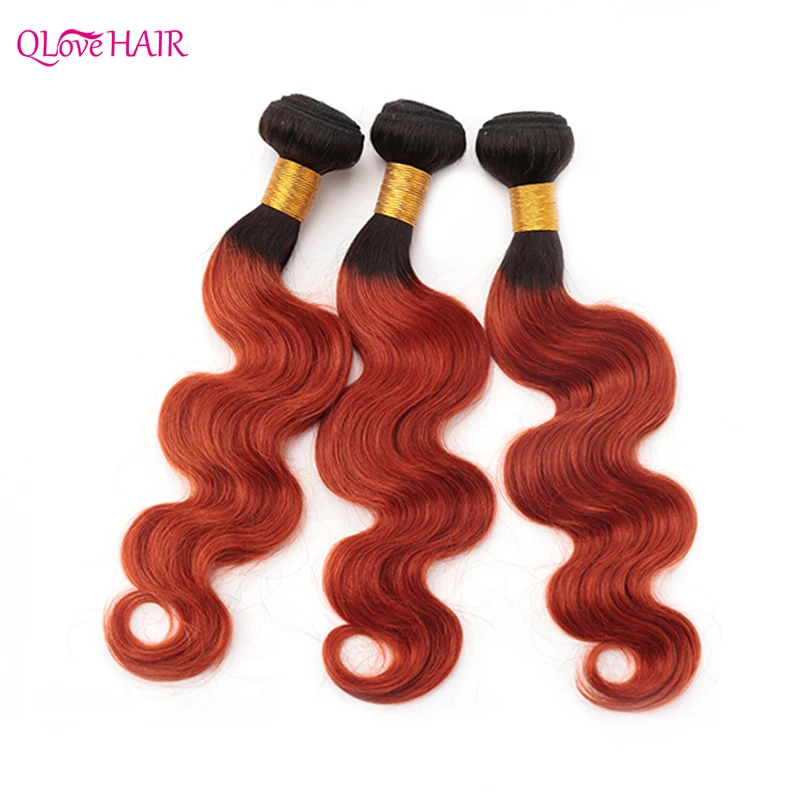 S Available Brazilian Body Wave Hair Weave Bundles Ombre Remy Human Hair 1b 350 Orange Pre Colored Braillian Hair Weft