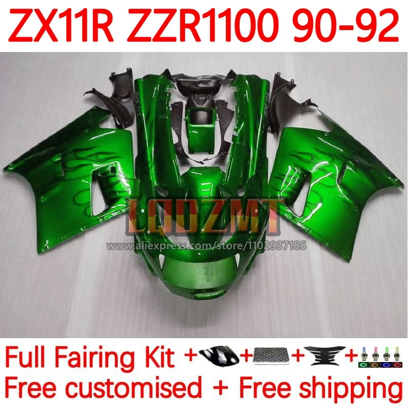 

Frame For KAWASAKI Green black NINJA ZX-11R ZX 11R ZX11 ZX-11 R ZZR1100 ZX11R 1990 1991 1992 ZZR 1100 90 91 92 Fairing 72No.10