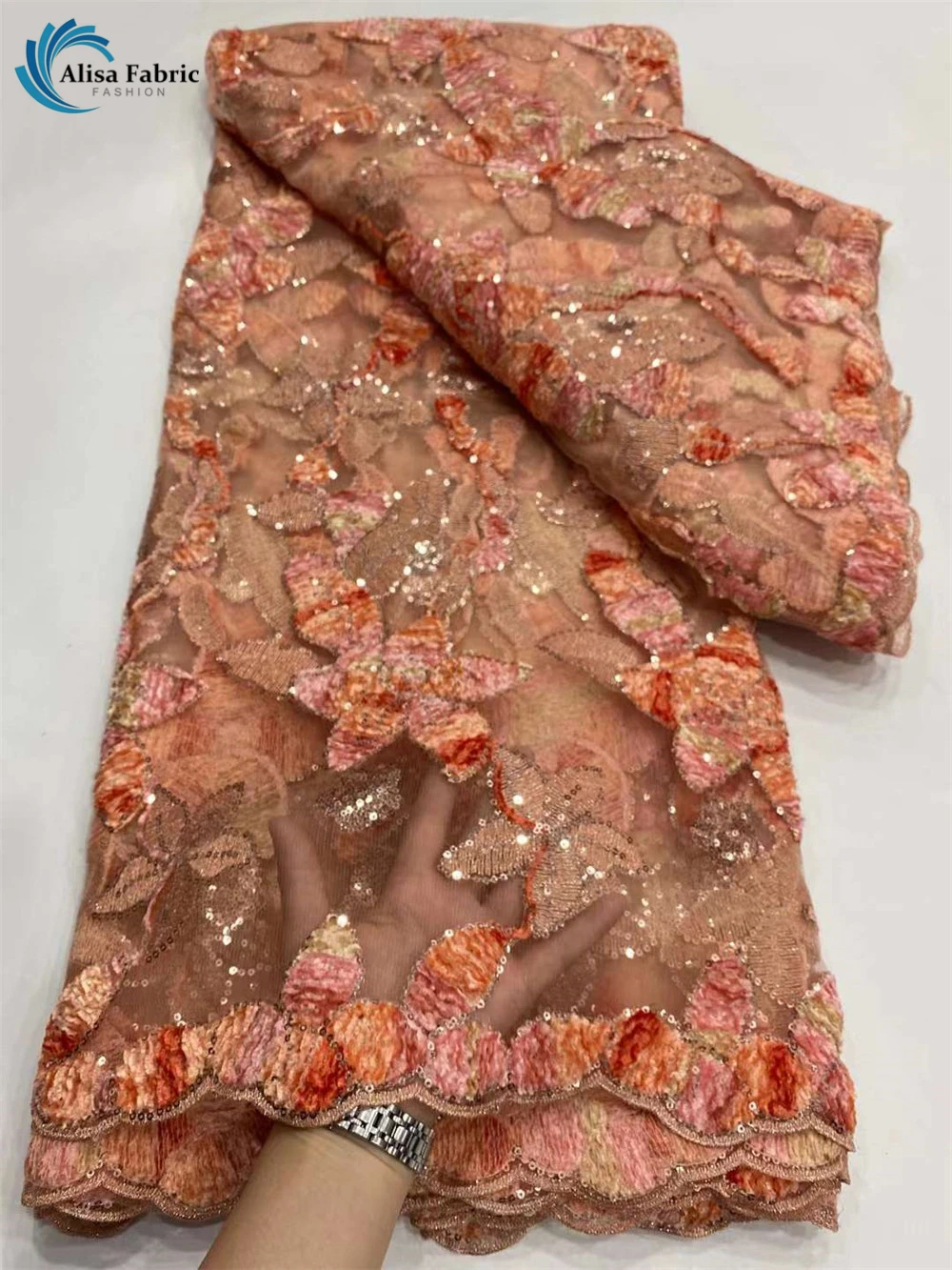 Дешево Французская Тюлевая кружевная ткань, 5 ярдов, вышивка, блестки, платья для празднования вечеринки Цена Французская Тюлевая кружевная ткань, 5 ярдов, вышивка, блестки, платья для празднования вечеринки